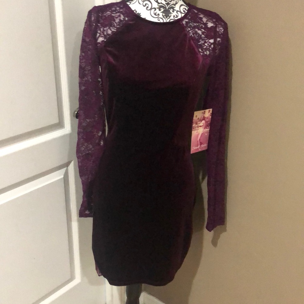 Emerald Sundae velvet & lace dress